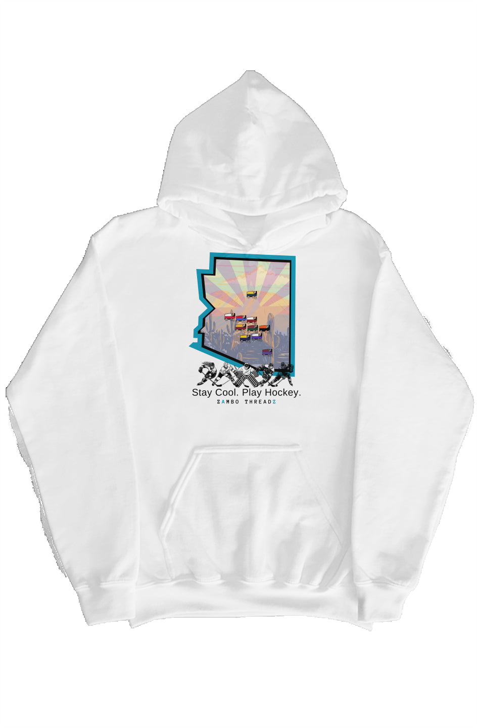 Adult AZ Home Ice Hoodie with Detailed Hood
