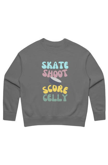 Skate Shoot Score Celly Women's Relaxed Crew