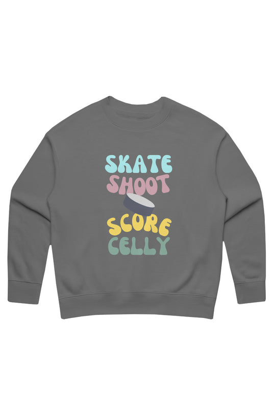 Skate Shoot Score Celly Women's Relaxed Crew